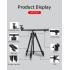 Jmary KP-2207 Multi-Functional Professional Tripod Stand with Camera Phone Holder - Black